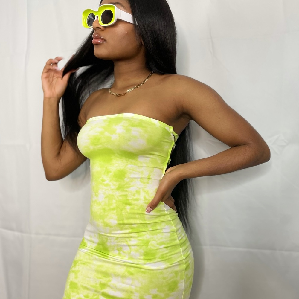 Tie-dye Criss-Cross Back Dress